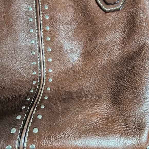 Michael Kors Uptown Astor Leather Studded Weekender Bag (XL) - Picture 9 of 10